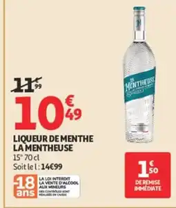 Auchan LA MENTHEUSE Liqueur de menthe offre