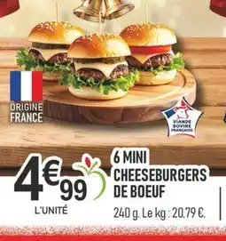 marché frais Géant 6 mini cheeseburgers de boeuf offre
