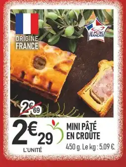 marché frais Géant Mini pâté en croûte offre