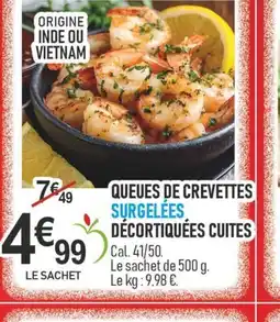 marché frais Géant Queues de crevettes surgelees décortiquées cuites offre