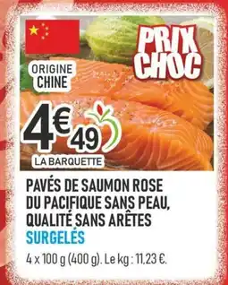 marché frais Géant Pavés de saumon rose du pacifique sans peau, qualité sans aretes surgelės offre