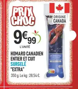 marché frais Géant Homard canadien entier et cuit surgelé offre