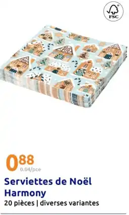 Action Serviettes de noël harmony offre