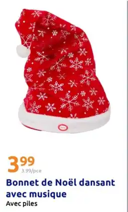 Action Bonnet de noël dansant avec musique offre