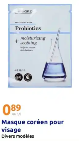 Action Masque coréen pour visage offre