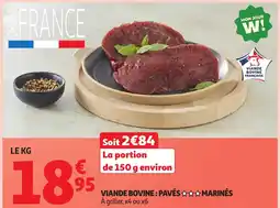 Auchan Viande bovine pavés marinės offre