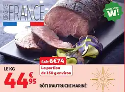 Auchan Rôti d'autruche mariné offre