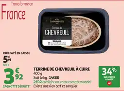 Auchan Terrine de chevreuil à cuire offre