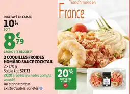 Auchan Coquilles froides homard sauce cocktail offre