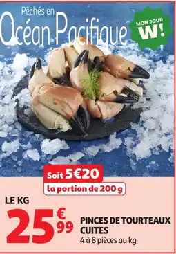 Auchan Pinces de tourteaux cuites offre