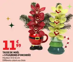 Auchan Tasse de noël +3 fleurons d'orchidée offre