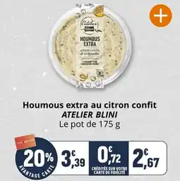 Coccimarket Houmous extra au citron confit atelier blini offre