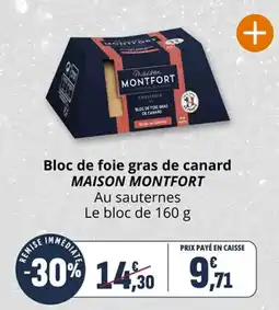 Coccimarket Bloc de foie gras de canard maison montfort offre