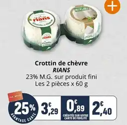 Coccimarket Crottin de chèvre rians offre