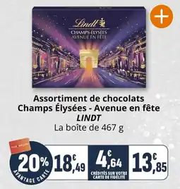 Coccimarket Assortiment de chocolats champs élysées avenue en fête lindt offre