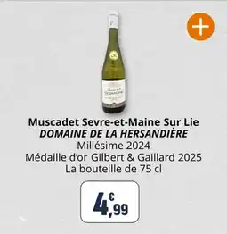Coccimarket Muscadet sevre-et-maine sur lie domaine de la hersandière offre