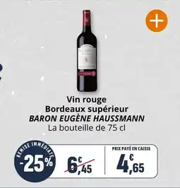 Coccimarket Vin rouge bordeaux supérieur baron eugène haussmann offre