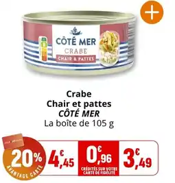 Coccimarket Crabe chair et pattes côté mer offre