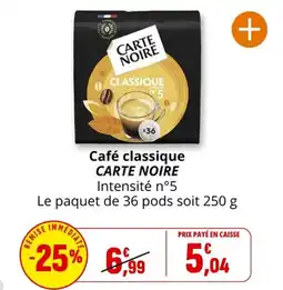 Coccimarket Café classique carte noire offre