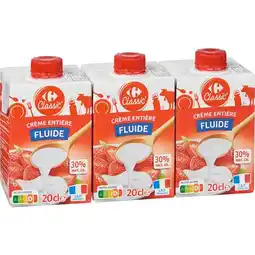 Carrefour Carrefour classic' crème entière fluide u.h.t offre