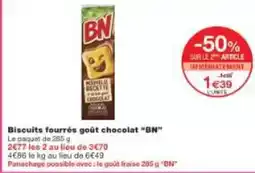 Monoprix Biscuits fourrés goût chocolat offre