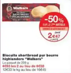 Monoprix Biscuits shortbread pur beurre highlanders offre