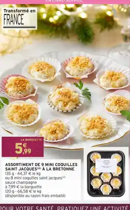 Intermarché Hyper Assortiment de 9 mini coquilles saint jacques à la bretonne offre