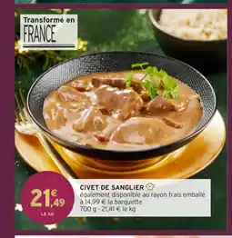 Intermarché Hyper Civet de sanglier offre