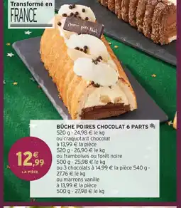 Intermarché Hyper Bûche poires chocolat 6 parts offre