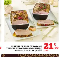 Bi1 Terrine de joue de porc ou terrine de foie gras de canard 20% aux girolles 1,8% offre