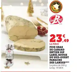 Bi1 Foie gras de canard entier igp label rouge du sud-ouest panache offre