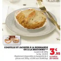 Bi1 Coquille st jacques à la normande ou à la bretonne offre