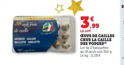 Bi1 Oeufs de cailles crus la caille des vosges offre