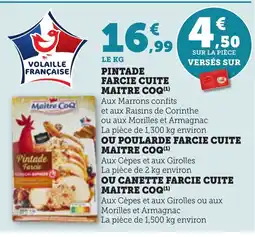 Bi1 MAITRE COQ Pintade farcie cuit offre