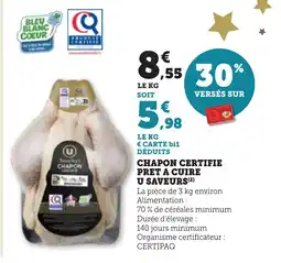 Bi1 Chapon certifie pret a cuire u saveurs offre