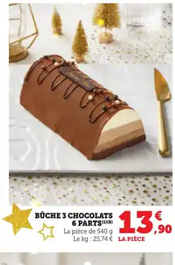 Bi1 Bûche 3 chocolats 6 parts offre
