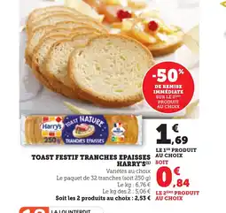 Bi1 HARRY'S Toast festif tranches epaisses offre