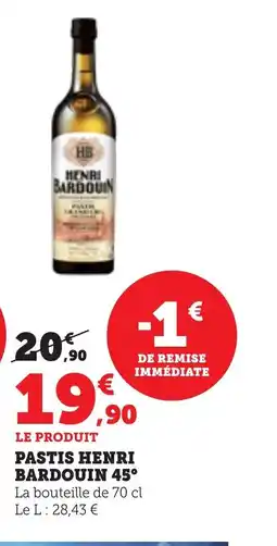 Bi1 HENRI BARDOUIN 45° Pastis offre