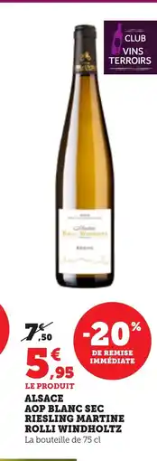 Bi1 Alsace aop blanc sec riesling offre