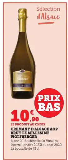 Bi1 WOLFBERGER Cremant d'alsace aop brut le millesime offre