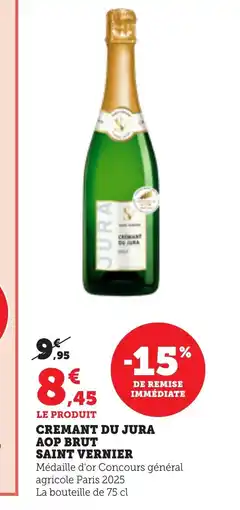 Bi1 SAINT VERNIER Cremant du jura aop brut offre
