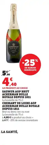 Bi1 Saumur aop brut ackerman bulle royale depuis 1811 offre