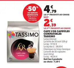 Bi1 TASSIMO Cafe l'or capsules compatibles offre