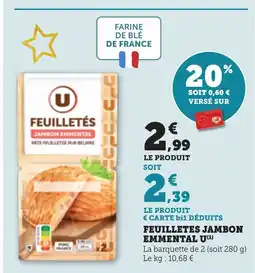 Bi1 Feuilletes jambon emmental u offre