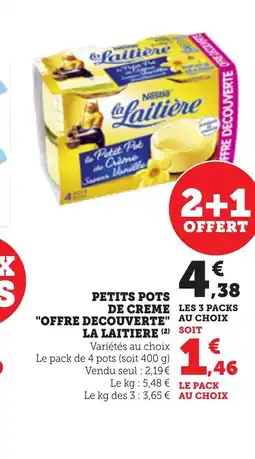 Bi1 LA LAITIERE Petits pots de creme offr decouverte offre