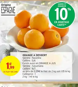 Intermarché Hyper Orange a dessert offre