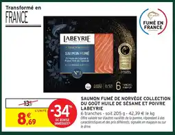 Intermarché Hyper LABEYRIE Saumon fumé de norvège collection du goût huile de sésame et poivre offre