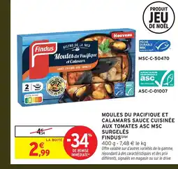 Intermarché Hyper FINDUS Moules du pacifique et calamars sauce cuisinée aux tomates asc msc surgelés offre
