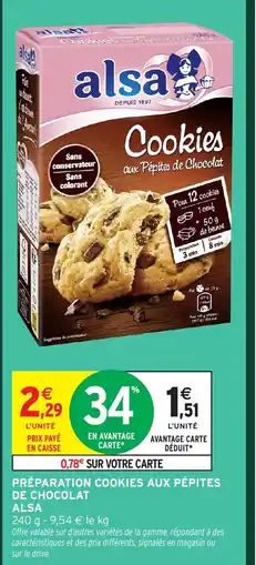 Intermarché Hyper ALSA Préparation cookies aux pépites de chocolat offre