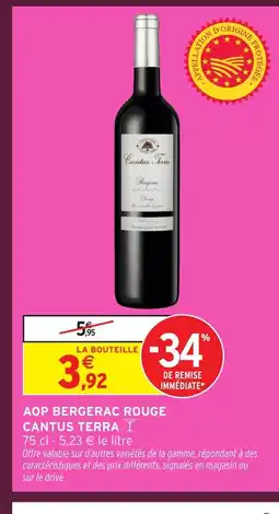 Intermarché Hyper CANTUS TERRA Aop bergerac rouge offre